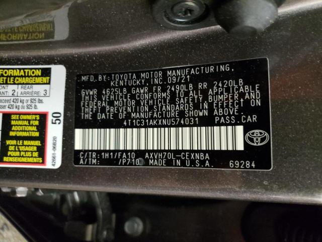 Photo 9 VIN: 4T1C31AKXNU574031 - TOYOTA CAMRY LE 