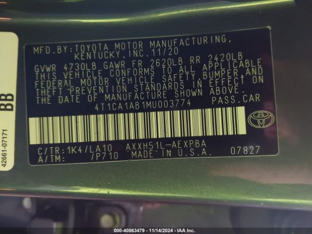 Photo 8 VIN: 4T1CA1AB1MU003774 - TOYOTA AVALON 