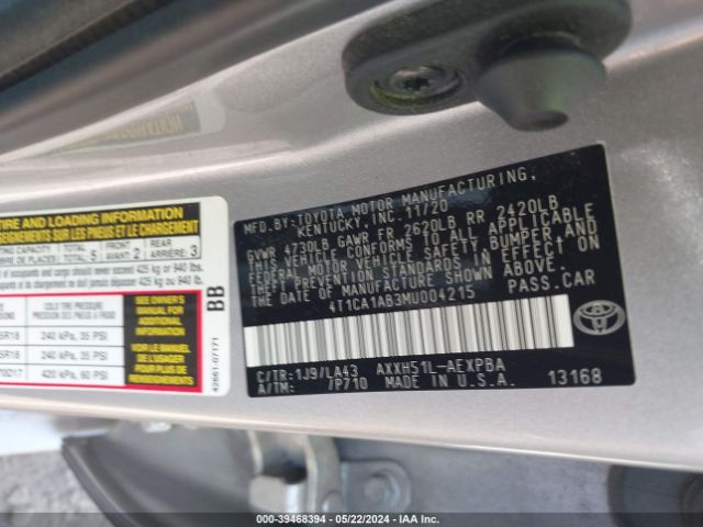 Photo 8 VIN: 4T1CA1AB3MU004215 - TOYOTA AVALON 