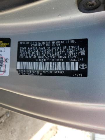 Photo 11 VIN: 4T1CA30P15U039619 - TOYOTA CAMRY SOLA 