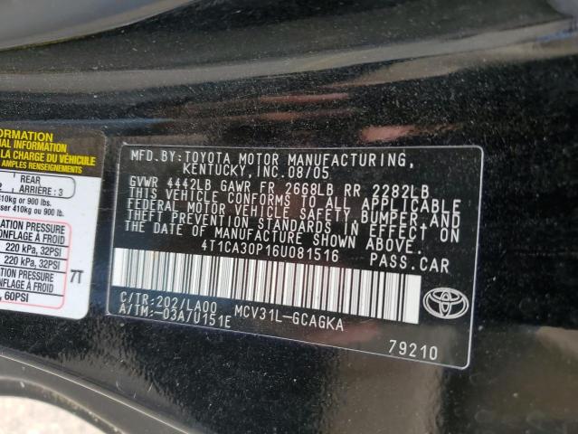 Photo 11 VIN: 4T1CA30P16U081516 - TOYOTA CAMRY SOLA 