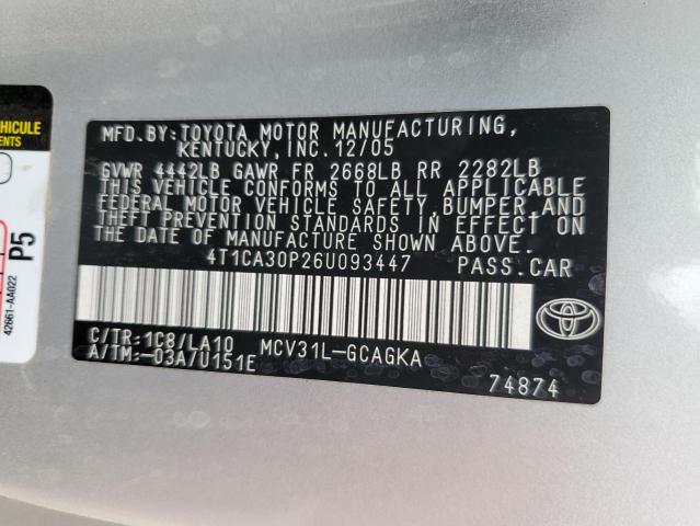 Photo 11 VIN: 4T1CA30P26U093447 - TOYOTA CAMRY SOLA 