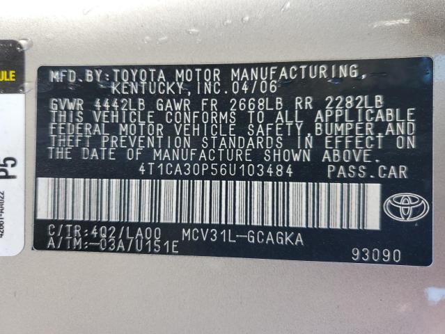 Photo 11 VIN: 4T1CA30P56U103484 - TOYOTA CAMRY SOLA 