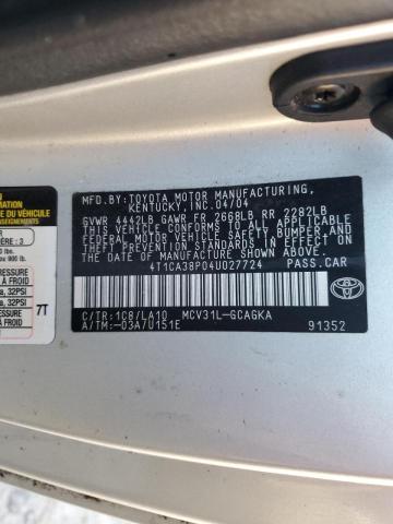 Photo 11 VIN: 4T1CA38P04U027724 - TOYOTA CAMRY SOLA 