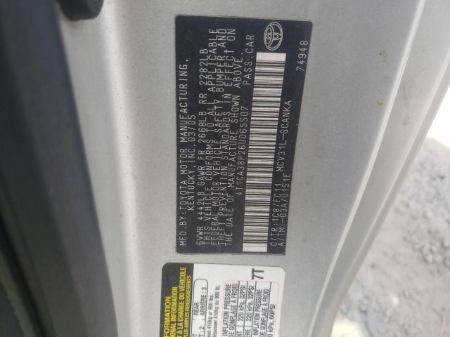 Photo 11 VIN: 4T1CA38P26U065507 - TOYOTA CAMRY SOLA 