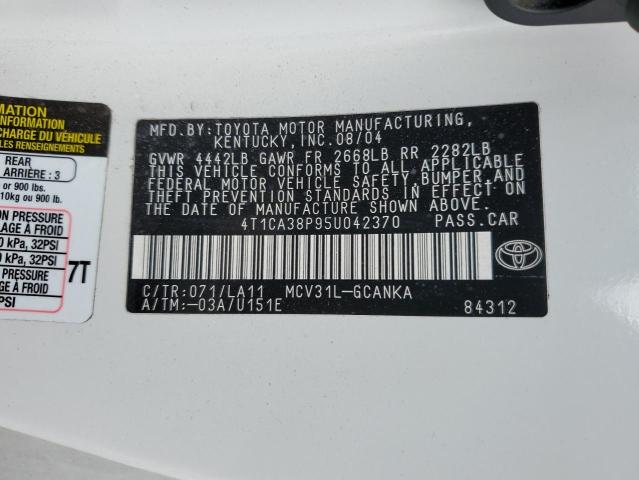 Photo 11 VIN: 4T1CA38P95U042370 - TOYOTA CAMRY SOLA 