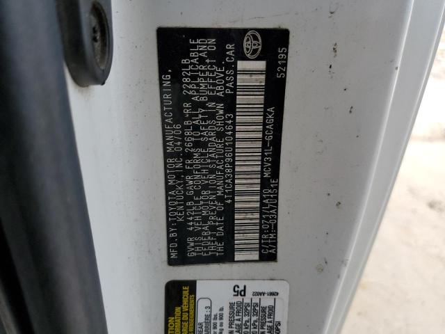 Photo 11 VIN: 4T1CA38P96U104643 - TOYOTA CAMRY SOLA 