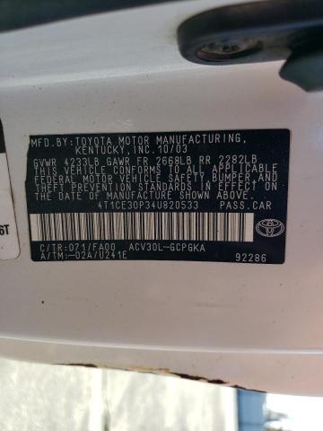 Photo 11 VIN: 4T1CE30P34U820533 - TOYOTA CAMRY SOLA 