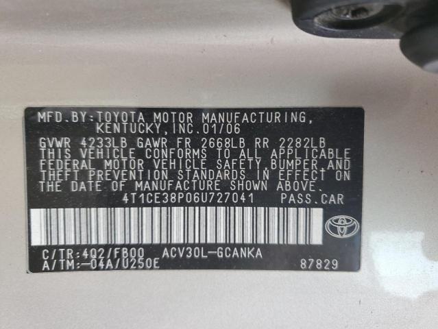 Photo 12 VIN: 4T1CE38P06U727041 - TOYOTA CAMRY SOLA 