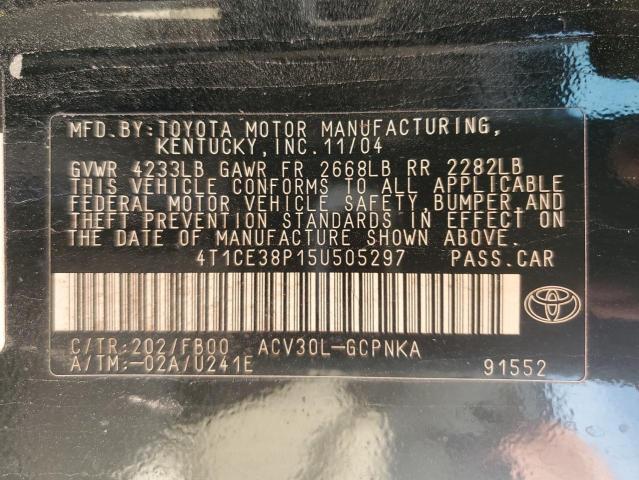 Photo 11 VIN: 4T1CE38P15U505297 - TOYOTA CAMRY SOLA 