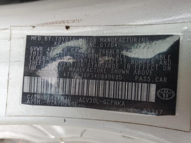 Photo 11 VIN: 4T1CE38P34U849695 - TOYOTA CAMRY SOLA 