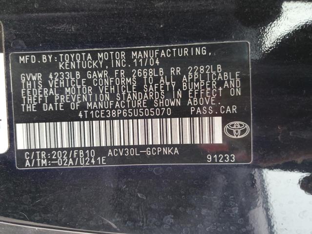 Photo 11 VIN: 4T1CE38P65U505070 - TOYOTA CAMRY SOLA 