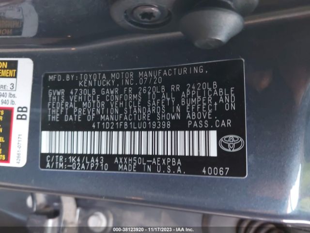 Photo 8 VIN: 4T1D21FB1LU019398 - TOYOTA AVALON HYBRID 