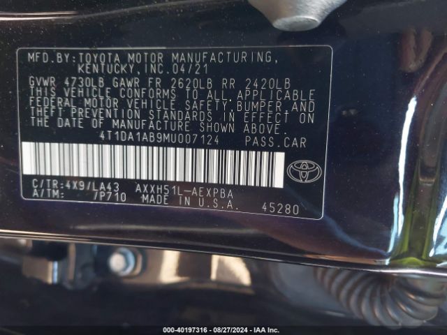 Photo 8 VIN: 4T1DA1AB9MU007124 - TOYOTA AVALON 