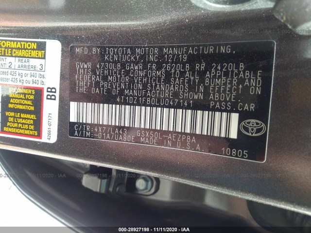 Photo 8 VIN: 4T1DZ1FB0LU047141 - TOYOTA AVALON 