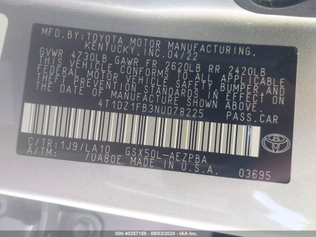 Photo 8 VIN: 4T1DZ1FB3NU078225 - TOYOTA AVALON 