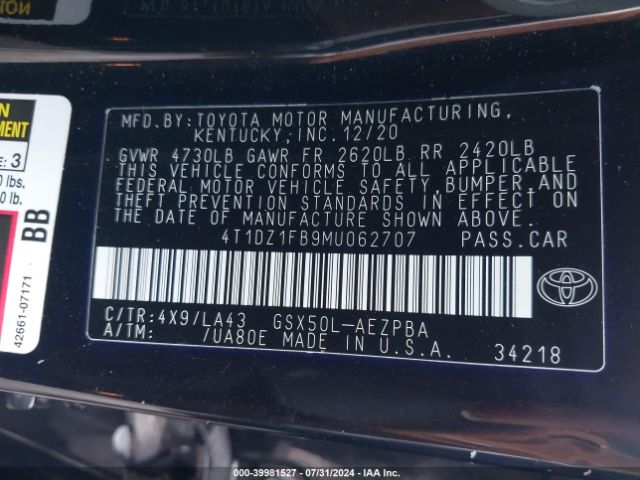 Photo 8 VIN: 4T1DZ1FB9MU062707 - TOYOTA AVALON 