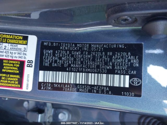 Photo 8 VIN: 4T1DZ1FBXMU067530 - TOYOTA AVALON 