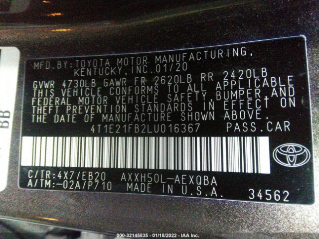 Photo 8 VIN: 4T1E21FB2LU016367 - TOYOTA AVALON 