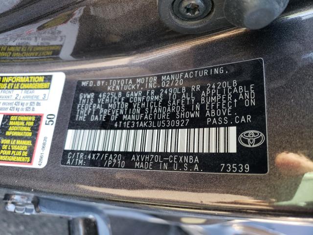 Photo 9 VIN: 4T1E31AK3LU530927 - TOYOTA CAMRY LE 