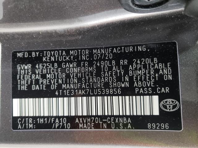 Photo 9 VIN: 4T1E31AK7LU539856 - TOYOTA CAMRY LE 