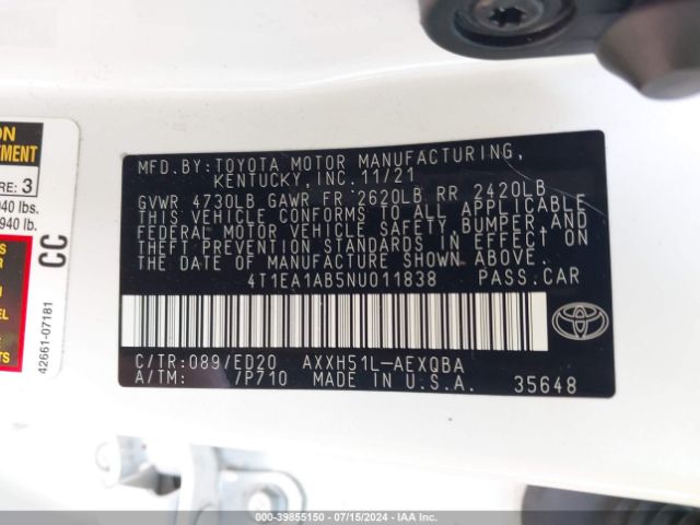 Photo 8 VIN: 4T1EA1AB5NU011838 - TOYOTA AVALON 