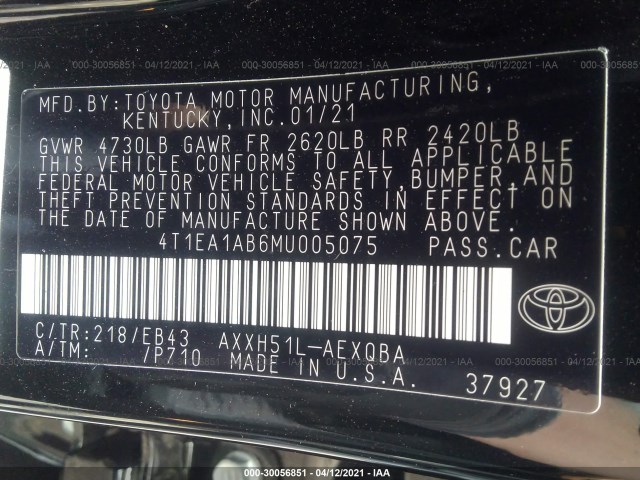 Photo 8 VIN: 4T1EA1AB6MU005075 - TOYOTA AVALON 