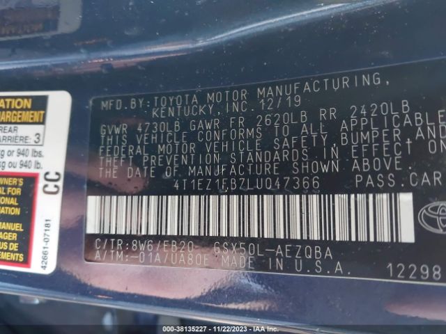 Photo 8 VIN: 4T1EZ1FB7LU047366 - TOYOTA AVALON 