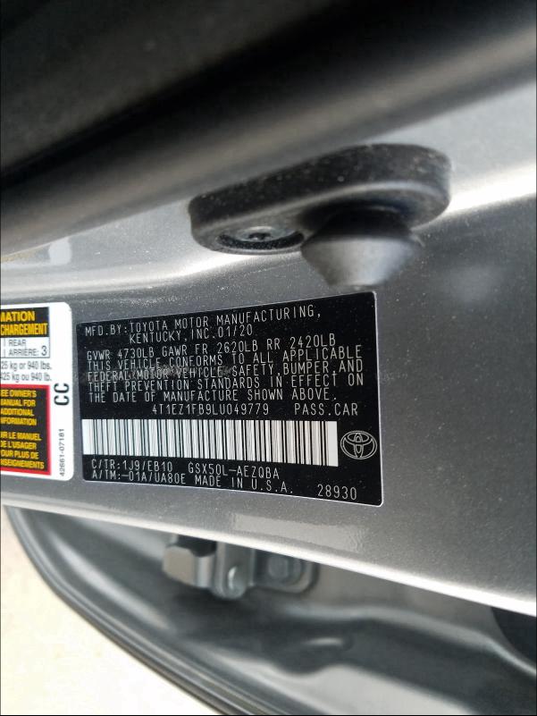 Photo 9 VIN: 4T1EZ1FB9LU049779 - TOYOTA AVALON XSE 