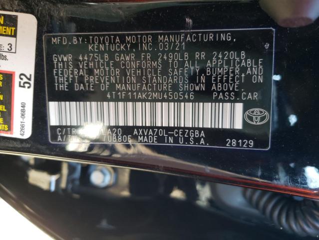 Photo 9 VIN: 4T1F11AK2MU450546 - TOYOTA CAMRY XLE 