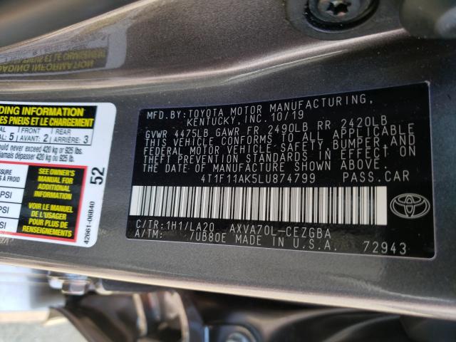 Photo 9 VIN: 4T1F11AK5LU874799 - TOYOTA CAMRY XLE 