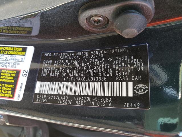 Photo 9 VIN: 4T1F11AK6LU943886 - TOYOTA CAMRY XLE 