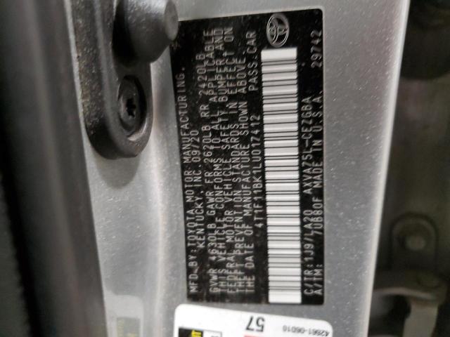 Photo 12 VIN: 4T1F11BK1LU017412 - TOYOTA CAMRY XLE 