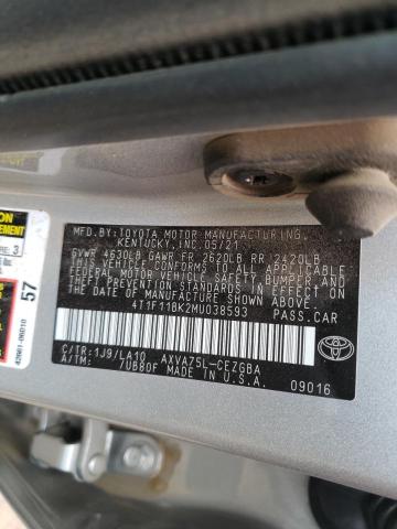 Photo 9 VIN: 4T1F11BK2MU038593 - TOYOTA CAMRY XLE 