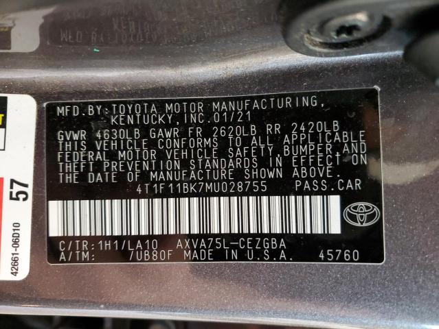 Photo 12 VIN: 4T1F11BK7MU028755 - TOYOTA CAMRY 