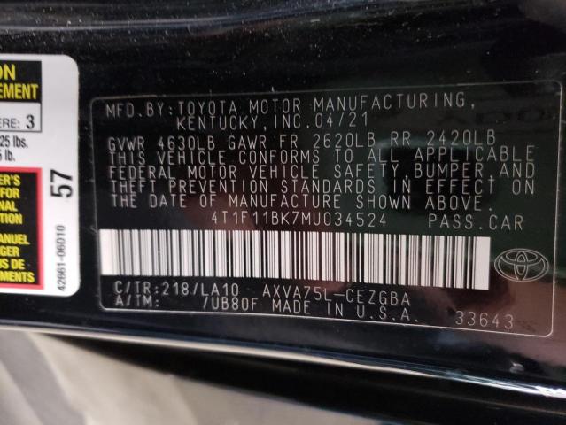 Photo 9 VIN: 4T1F11BK7MU034524 - TOYOTA CAMRY XLE 