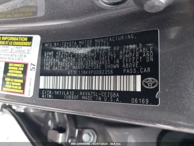 Photo 8 VIN: 4T1F11BKXPU092356 - TOYOTA CAMRY 