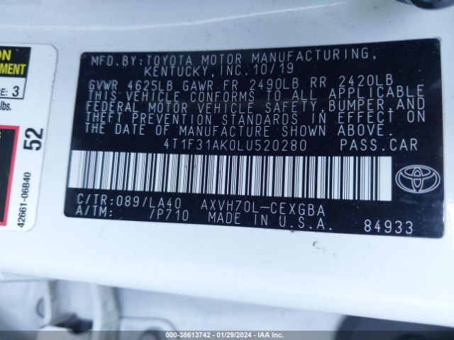 Photo 8 VIN: 4T1F31AK0LU520280 - TOYOTA CAMRY 