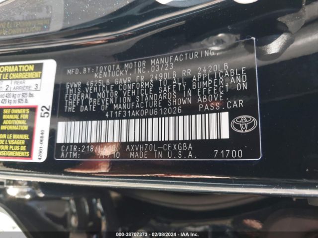 Photo 8 VIN: 4T1F31AK0PU612026 - TOYOTA CAMRY 