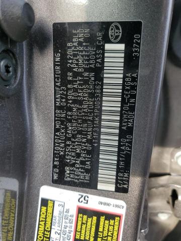 Photo 11 VIN: 4T1F31AK1PU053862 - TOYOTA CAMRY XLE 