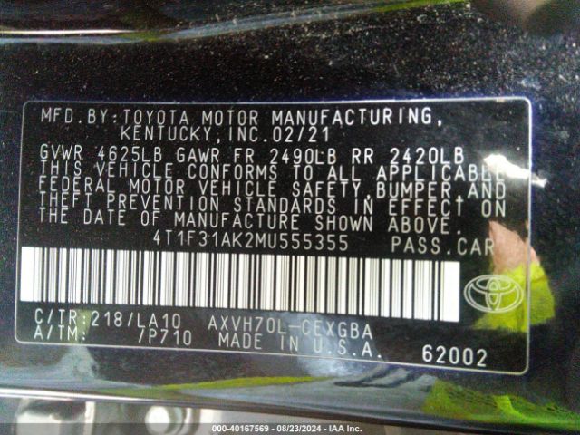 Photo 8 VIN: 4T1F31AK2MU555355 - TOYOTA CAMRY 