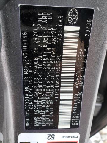 Photo 12 VIN: 4T1F31AK2NU595520 - TOYOTA CAMRY XLE 