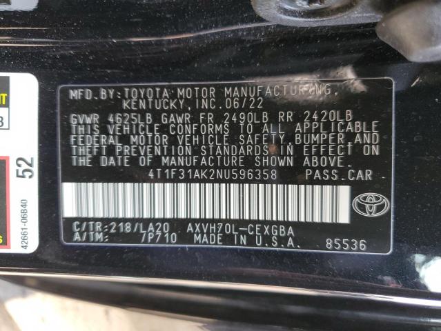 Photo 11 VIN: 4T1F31AK2NU596358 - TOYOTA CAMRY 