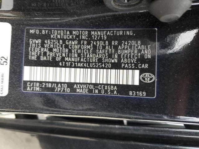 Photo 12 VIN: 4T1F31AK4LU525420 - TOYOTA CAMRY 