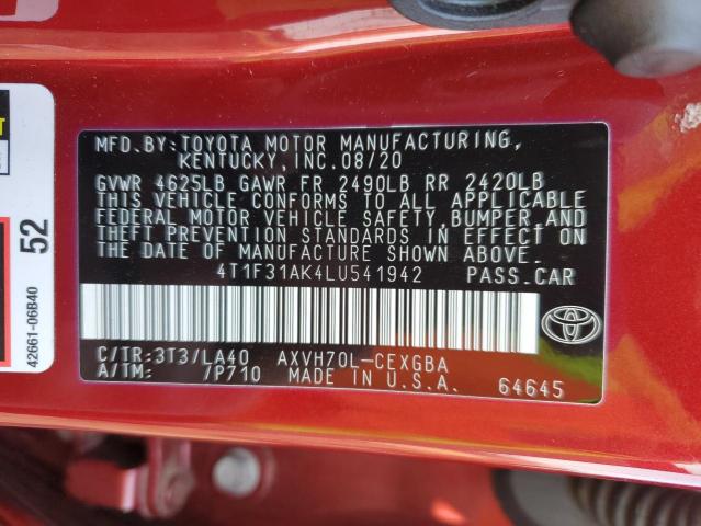 Photo 12 VIN: 4T1F31AK4LU541942 - TOYOTA CAMRY XLE 