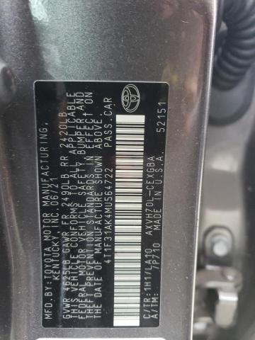 Photo 11 VIN: 4T1F31AK4MU564722 - TOYOTA CAMRY XLE 