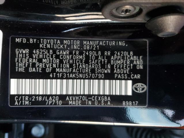 Photo 11 VIN: 4T1F31AK5NU570790 - TOYOTA CAMRY XLE 