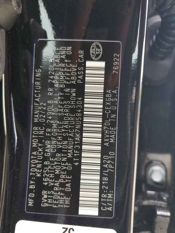 Photo 11 VIN: 4T1F31AK7NU584304 - TOYOTA CAMRY 