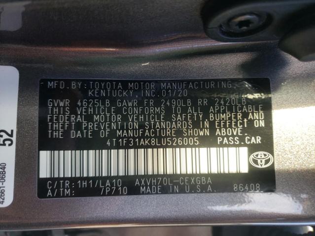 Photo 9 VIN: 4T1F31AK8LU526005 - TOYOTA CAMRY XLE 