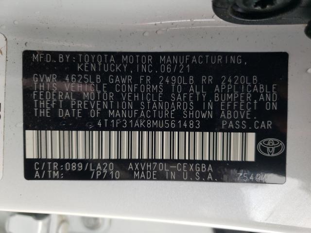 Photo 9 VIN: 4T1F31AK8MU561483 - TOYOTA CAMRY XLE 